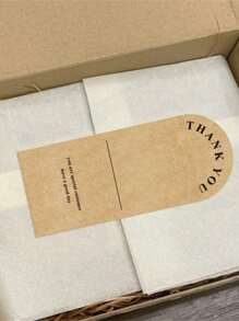 50 张牛皮纸感谢贴纸棕色花卉图案感谢贴纸活动商品包装包装标签在线零售 - 彩色 - 查看 6