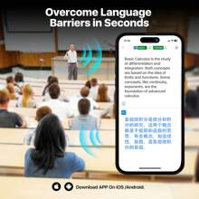 AI OWS Translator Earbuds, Leather Language Translator Earphone 144 Languages ONE Year Free Subscription, 3-In-1 Real-Time Translation Device - 黑色 - 查看 5