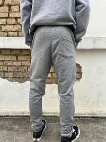 Calça Jogger de Moletom Feminio e Masculino Slim Skinny Academia/Casual/Treino/Trabalho P ao G - Cinza - Visão 5