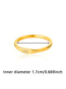 1 件金色天使数字戒指精致数字 111 222 333 444 555 666 777 888 999 指环 18K 镀金不锈钢戒指幸运数字珠宝时尚配饰 - 金黃色 - 查看 20