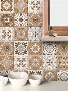 SUPSTICKER 1 Roll Moroccan Style Peel And Stick Wallpaper, Water/Oil Resistant, Heat Resistant, Removable Decal Sticker For Kitchen, Living Room, Bedroom, Bathroom Remodel Gifts Birthday Graduation Wall Paper Wall Stickers Room Decor Wall Decor Wall Sticker Kitchen Decor - Multicolor - View 12