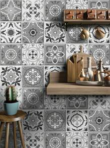 SUPSTICKER 1 Roll Moroccan Style Peel And Stick Wallpaper, Water/Oil Resistant, Heat Resistant, Removable Decal Sticker For Kitchen, Living Room, Bedroom, Bathroom Remodel Gifts Birthday Graduation Wall Paper Wall Stickers Room Decor Wall Decor Wall Sticker Kitchen Decor - Multicolor - View 5