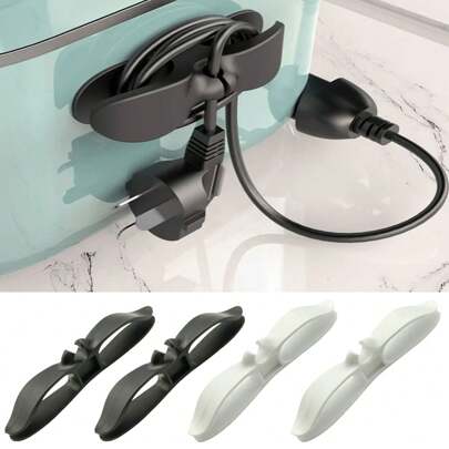 4 件装电线卷绕器收纳器适用于厨房电器电线缠绕器电缆管理夹固定器适用于空气炸锅咖啡机固定器