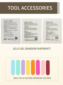 10 件按压式指甲重工业极光花裸色糖粉色花朵纯手工制作指甲长指甲按压式指甲套装包括 1 张粘合片和 1 个迷你锉刀指甲用品指甲 - 彩色 - 查看 3