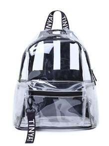 TINYAT Women Girls Backpack Large Capacity Clear Backpack Valentine's Day Gifts Transparent PVC Bag See School Bag Back To School, Concerts, Sports,Outing,Travel And Daily