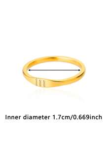 1 件金色天使数字戒指精致数字 111 222 333 444 555 666 777 888 999 指环 18K 镀金不锈钢戒指幸运数字珠宝时尚配饰 - 金黃色 - 查看 17