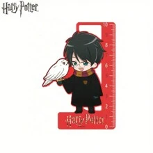 WB 1PC Harry Potter Semn de carte riglă cu licență oficială Personaj de desene animate Harry Malfoy Snape Ron Hogwarts pentru lectură Markere de scriere creative Harry Potter Fan sau colecție de marcaje