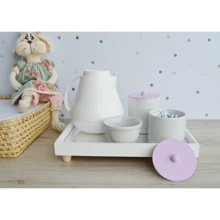 Baby Hygiene Kit Care Bedroom Porcelain Thermal Tray Bath Girl Boy K072 - 紫丁香色 - 查看 2