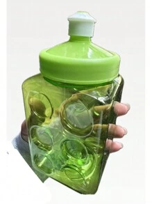 10 Vaso Tipo Bloque Tapa Chupon, 500ml Fiestas Regalo Bautizos Cumpleaños Apilables - Multicolor - Ver 4