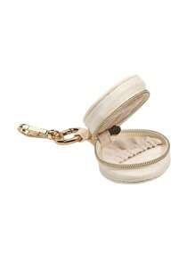 1 件别致迷你悬挂式珠宝盒 PU 皮革，防水收纳盒，适用于戒指、耳环、项链和化妆品配件，带装饰拉链，珠宝礼品盒 - 彩色 - 查看 13