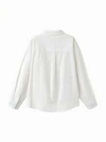 Balabala Young Boys Button-Up Shirt, Classic Preppy Style - Original White - View 5