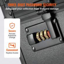 Graded Card Storage Box, 4 Or 5 Slots, Graded Sports Cards Holder Carrying Case With Key Or Coded Lock Foam Dividers, For 96-162 PSA Graded Cards, 68-115 BGS Cards, 76-130 SGC Cards, 348-428 Top Loaders Or 999+ Loose Cards - 5 Slots, Coded Lock, for 162 PSA - 查看 4