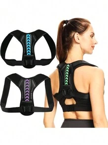 Corrector De Postura, Alineador De Espalda, Soporte De Espalda Con Tirantes, Ajustable Para Mejorar La Postura. - Negro - Ver 3