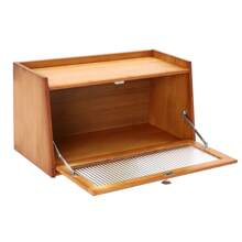 ZhdnBhnos Large Capacity Bread Box Kitchen Food Storage Box With Acrylic Window Home Wooden Bamboo Bread Box - Brown - View 5