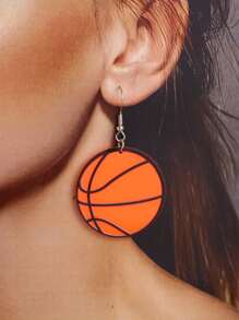 1 Pair Fashionable Sports Elements (Football, Soccer, Baseball, Basketball) Decor Earrings, Simple Design For Women Daily Wear, Ideal Gift - Multicolor - View 12