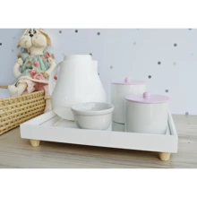 Baby Hygiene Kit Care Bedroom Porcelain Thermal Tray Bath Girl Boy K072 - 紫丁香色 - 查看 3