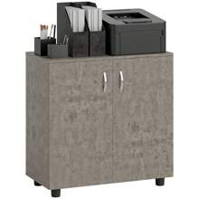 Vinsetto Lockable Filing Cabinet, 2-Tier Storage Cabinet, Office Storage Cabinet With 2 Keys For Home Office, Grey - Grey - View 2