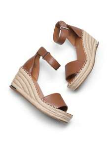 Women's Wedge Sandals Open Toe Espadrilles Sandals Comfortable Dressy Ankle Strap Platform One-Strap Sandals Suitable For Work Beach Holiday Summer Shoes - màu nâu - Xem 8