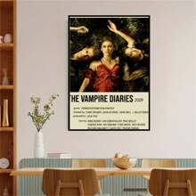 1PC Retro Klasyczny Film "Pamiętnik Wampirów" Obraz Na Płótnie Rodzina Sypialnia Wejście Bar Restauracja Kawiarnia Sztuka Malowanie Dekoracja (Bez Ramy)