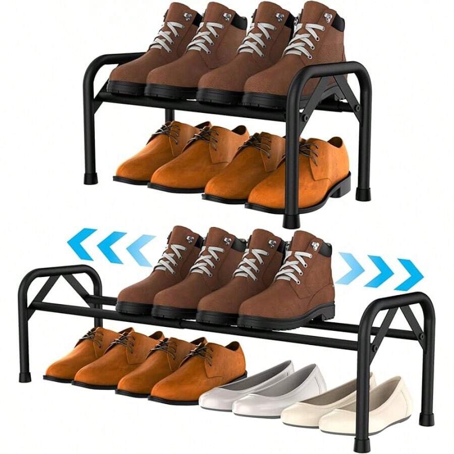 1-Tier Shoe Rack For Closet Metal Shoe Shelf For Entryway Free Standing ...