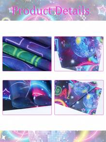 1Pc Fluorescent Ball Happy Birthday Table Runner, Polyester Table Cover Tablecloth, Happy Birthday Party Decorations Table Runner Holiday Party Table Decor, Babe Shower Gender Reveal Party Decor, Sparkling Disco Party Decor, Home Decor, Table Decor - Glow Ball Birthday - View 7