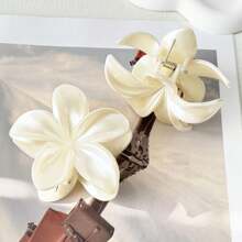 2pcs/Set Women's Elegant Multi-Color Marble Acrylic Daisy Flower Hair Clips, Suitable For Buns, Ponytails, Versatile Daily Accessories Hair Claws Claw Clips Hair Jaw Clip Hair Clamps Hair Clutch Hair Catcher Clip