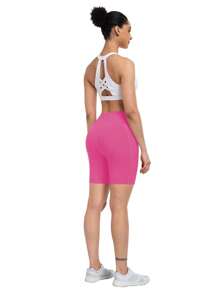 3pcs/Set Women's Outdoor Sports Tight Shorts, High Waisted Slimming Tummy Control Running Cycling Yoga Shorts With Pockets, Spring/Summer - Multicolor - View 5