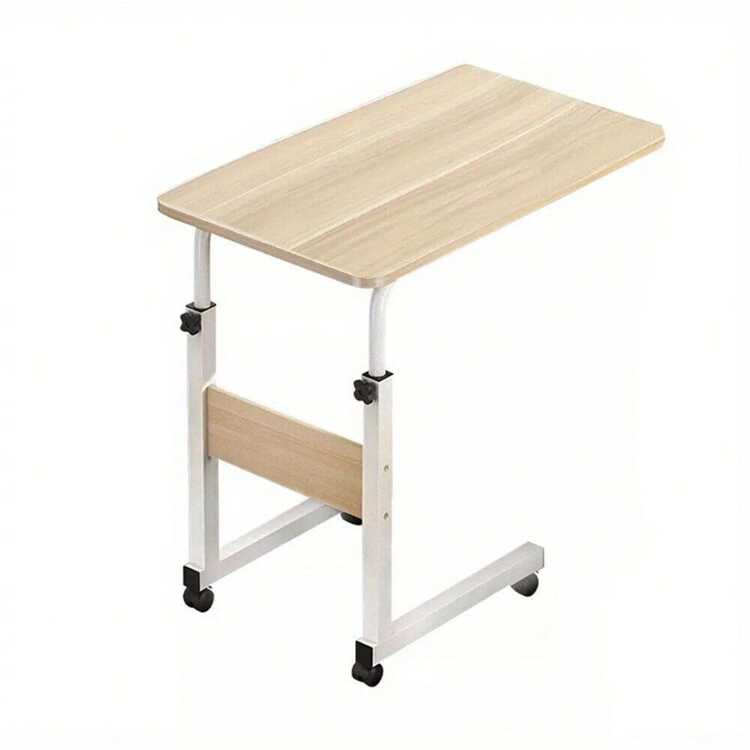 Portable Over Bed Chair Table Hospital Overbed Height Adjustable Laptop Tray UK - Log color - View 9