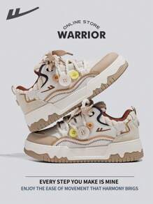 女士板鞋春夏轻便舒适透气朴素风格休闲时尚运动鞋全年适用耐磨全天穿着训练运动鞋跑步鞋 - 米/卡其 - 查看 3