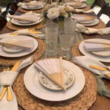 1pc/5pcs/10pcs/20pcs White Collapsible Paper Fans, Portable Folding Fans, For Birthday Party Decoration And Painting Gifts Graduation - White - View 5