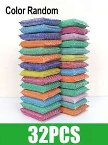2-Sided Reusable Kitchen Sponges - 5/10/20/32 Pcs, Thick , Suitable For Dish And Utensil Scrubbing, Machine Washable, Dish Sponge Pads For Kitchen Cleaning - Multicolor - View 1