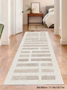 1 块现代横条纹地毯，现代简约设计，长走廊地毯，家居装饰，防污，舒适，防尘，易于清洁 - 彩色 - 查看 1