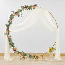 Gordijnstof voor bruiloftsbogen, 1 stuk 28" x 19' ivoorkleurige gordijnstof voor bruiloftsbogen, transparante achtergrond, voor bruiloftsceremonie, feest, plafonddecoratie