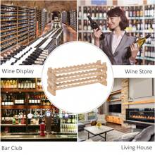 HOMCOM Wooden Wine Rack 3 Tier Shelf For 36 Bottles Shelving Storage Holder - Brown - View 7