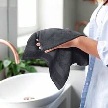 Ultra Soft 8-Piece Towel Set -% Ring Spun Cotton, 2 Oversized Bath Towels 27x54, 2 Hand Towels 16x28, 4 Wash Cloths 13x13 - Daily Use, Hotel & Spa - Olive Green, Luxury Towel Set - 炭灰色 - 查看 5