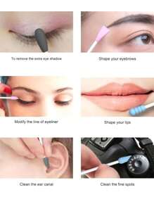 Tragbare Silikon-Reinigungsstäbchen (zufällige Auswahl): wiederverwendbar, waschbar mit doppelköpfigem Design für Make-up-Entfernung & tägliche Reinigung - geruchlos, Doppelspitzen-Make-up-Reinigungsstäbchen aus Silikon, wiederverwendbar, weiches Stäbchen-Ohrreiniger multifunktional für Hautpflege und Ohrreinigung