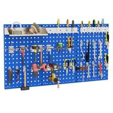 Wall-Mounted Pegboard Kit Tool Board Organizing Kit - 藍色 - 查看 10