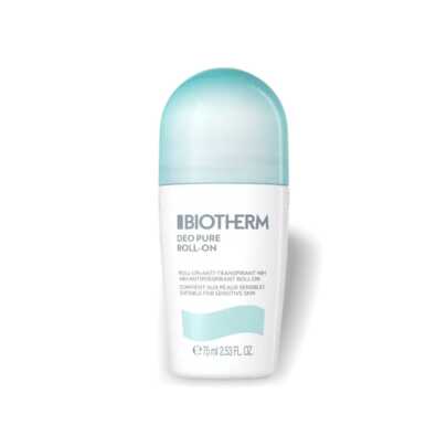 Biotherm Deo Pure Antiperspirant Roll-On 75 ml – 48-Hour Long-Lasting Sweat Protection, Gentle Formula For Sensitive Skin, Quick-Drying And Non-Sticky, Daily Underarm Care For Men And Women, Perfect For Active Lifestyles And Travel