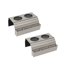 Kit 2 Cup Holder Tray With Control Holder Mat For Sofa Armrest - Grey - View 1