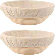 2pcs Bread Proofing Basket Cloth Liner, Rattan Baking Dough Basket Cover For Rolling Dough, Baguettes, Loaves, Pastry, Homemade Bread, Not Include Basket - Multicolor - View 13