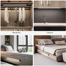 LED Cabinet Light Kitchen Lamp Ultra-Thin 30CM USB Rechargeable PIR Motion Sensor Closet Wardrobe Lamp Aluminum Night Light - Black - View 4