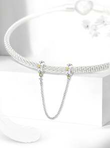 1 件 925 纯银优雅安全链吊坠，适合女士手链、手镯、DIY 珠宝制作约会礼物精美女士珠宝