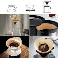 40/120/200pcs Cone Coffee Filters, Natural Unbleached Disposable Cone Coffee Filters For Drip Coffee Maker, Kitchen Accessories - Multicolor - View 4