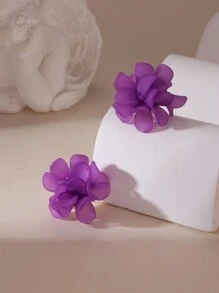 MESTILO 1 对树脂紫山茶花耳钉，适合女性日常和节日佩戴 - 山茶花 - 查看 3