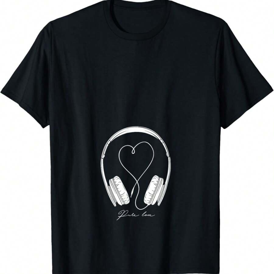 Music Lover Pregnancy Announcement Headphones Graphic T-Shirt