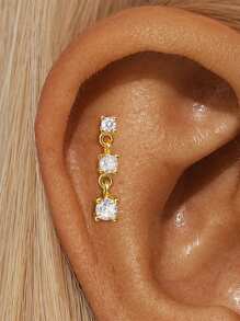 1 件 925 纯银时尚叶子莲花耳钉平背耳骨耳轮穿孔精美珠宝适合日常佩戴婚礼派对订婚周年纪念情人节 - 金色 - 查看 14