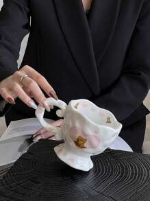 Cốc sứ vẽ tay dễ thương 400ml - Món quà Valentine hoàn hảo cho bạn gái, lựa chọn lý tưởng cho mùa tựu trường. - trắng - Xem 6