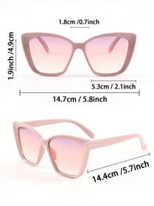 4副/套猫眼时尚眼镜，多色经典设计，适合户外旅行、驾驶、露营、日常生活、街头摄影、约会、夏季海滩度假、户外活动，休闲猫眼镜框，返校季必备 - 4pcs 紋茶粉組合 - 查看 6