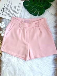 Women's Tailored Shorts 2 Button Zipper Casual Simple Fashion Versatile New Style/ST001 - Pink - View 1