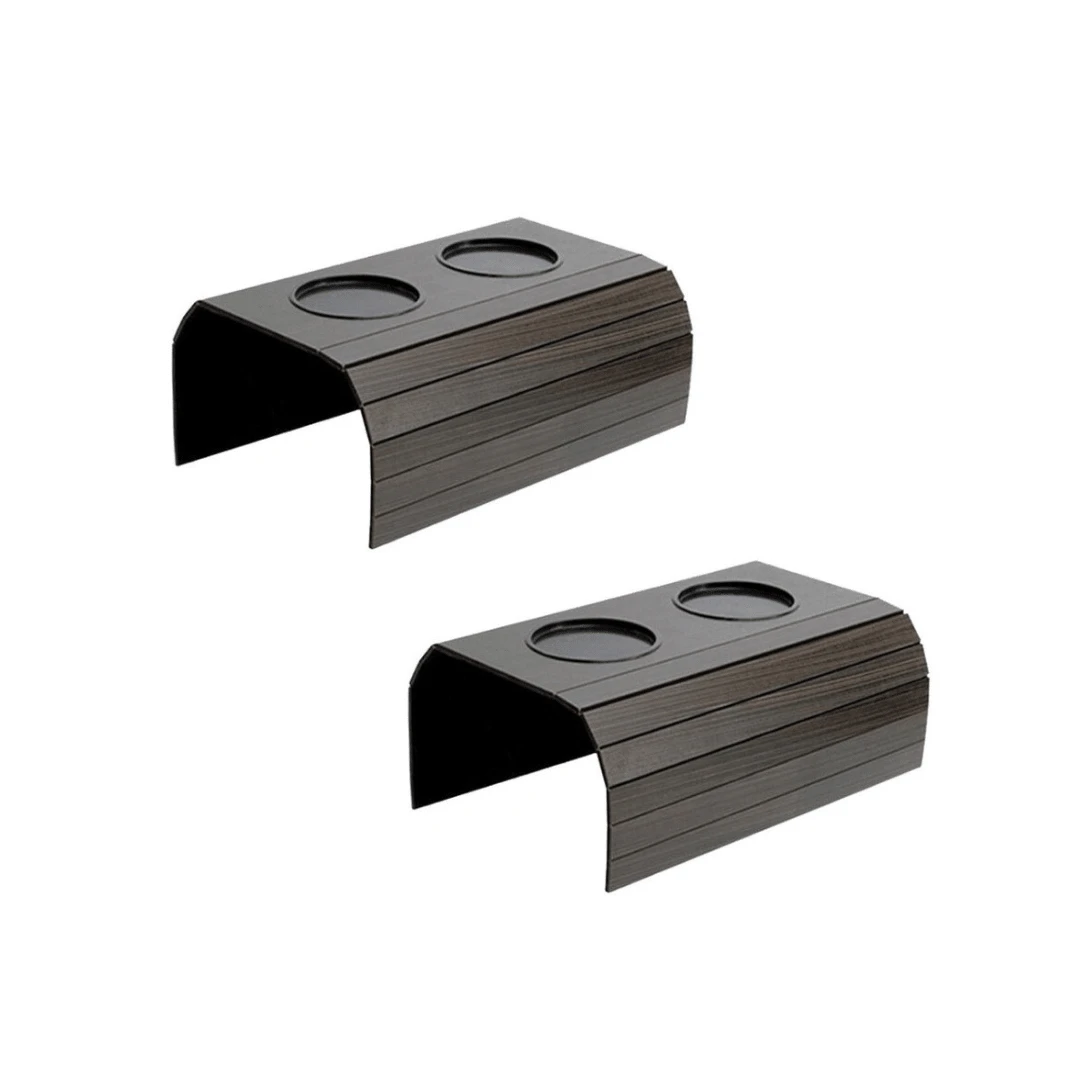 Kit 2 Cup Holder Tray Mat For Sofa Armrest - Óxido marrón - Ver 1